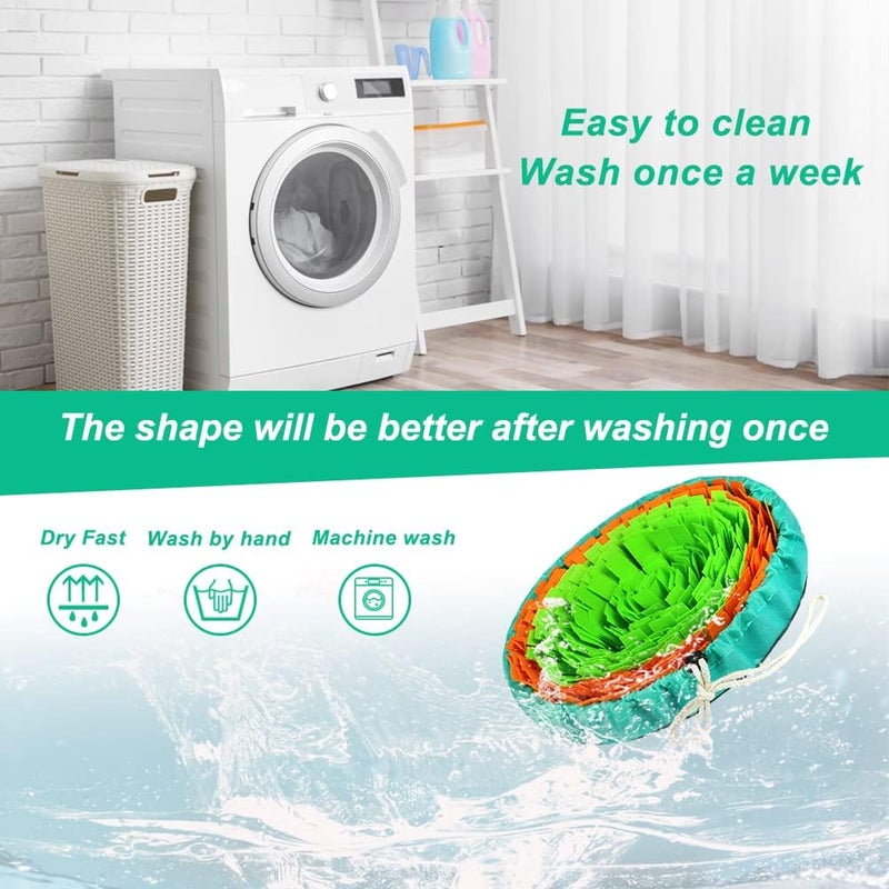 Vivifying Snuffle Mat for Dogs, Interactive Dog Enrichment Toys for Boredom and Mental Stimulation, Adjustable Puzzle Toys Sniff Mat for Slow Eating and Stress Relief (Green & Orange) - Image 5